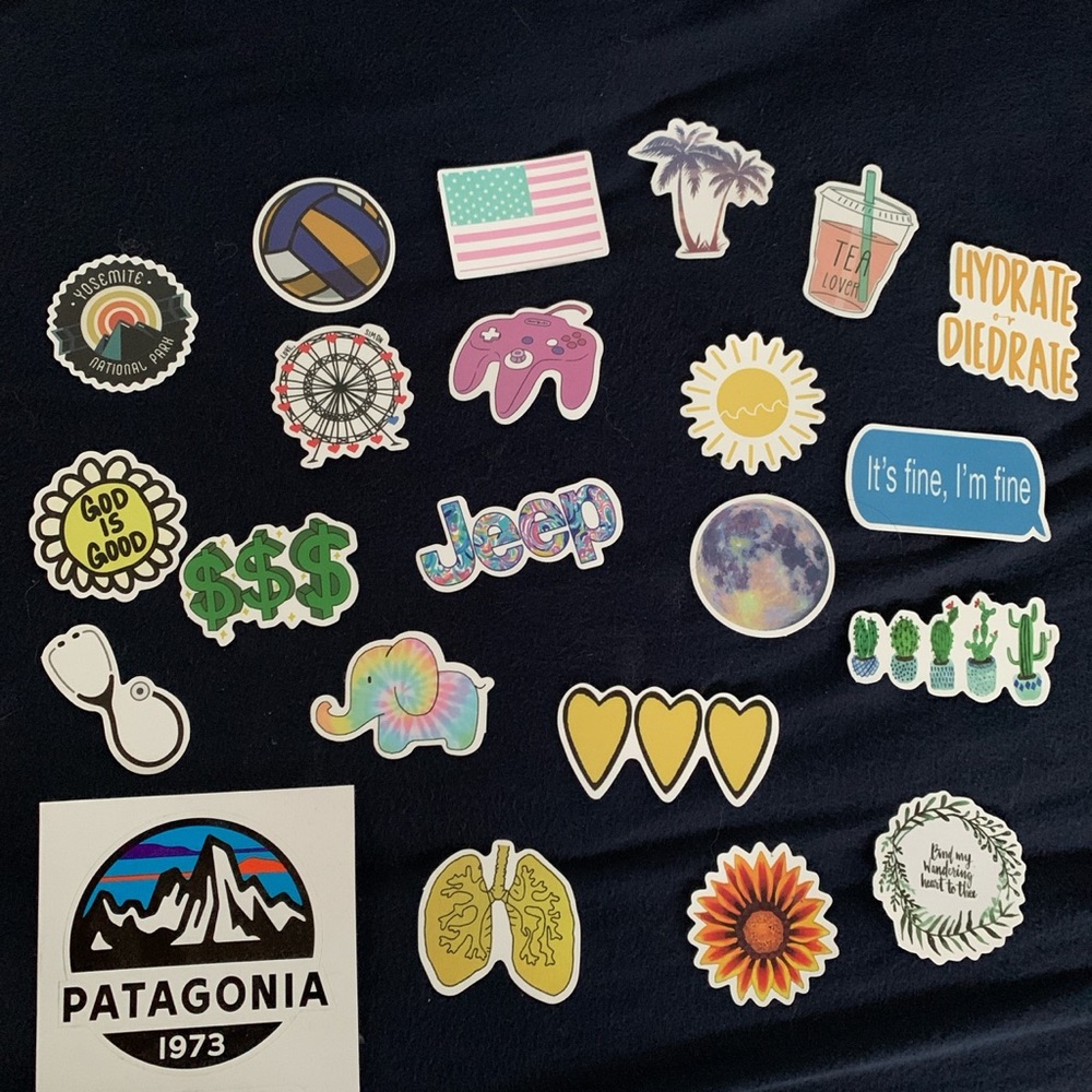 Stickers (brandy Melville, Jeep, Patagonia)